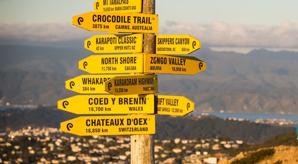 Sign on the top of Mākara peak