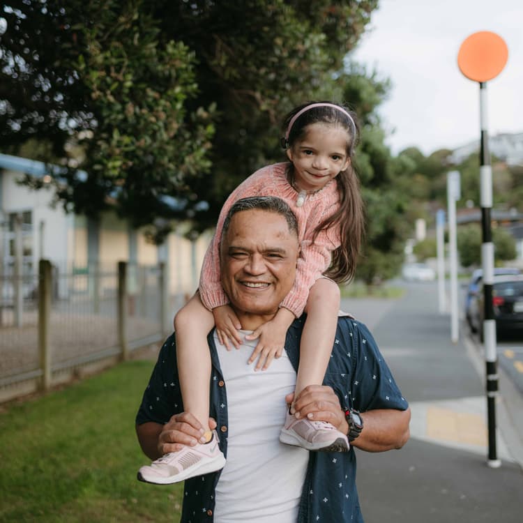 Girl with grandfather
